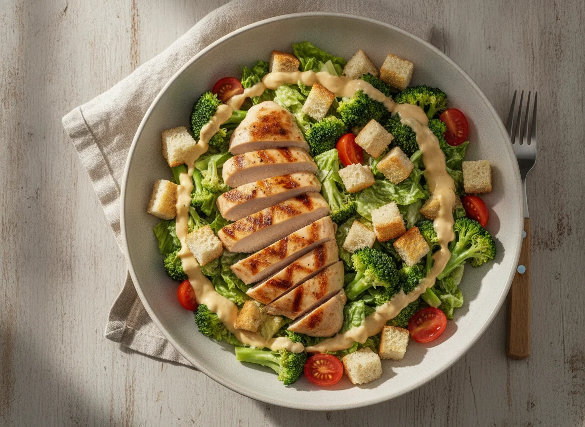 Salada Caesar com Frango e Brócolis photo