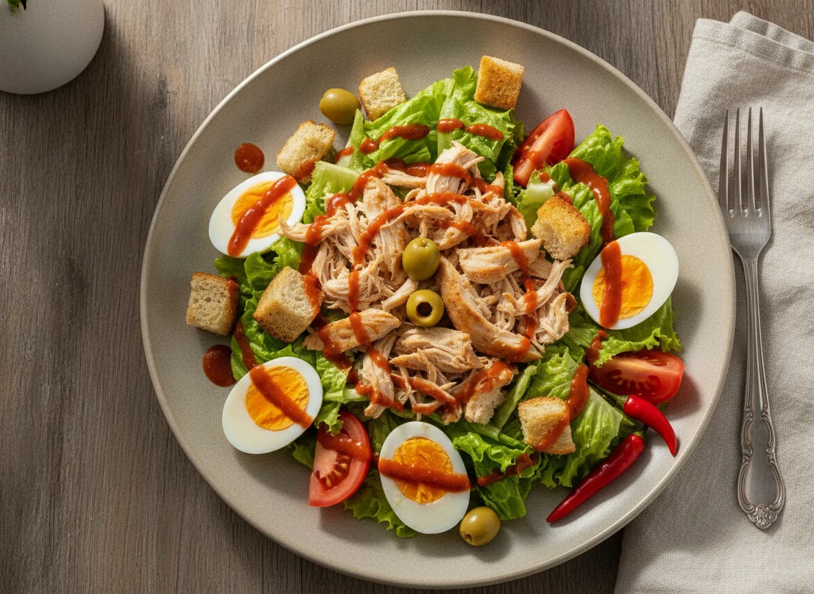 Salada Caesar com Frango e Molho de Pimenta photo