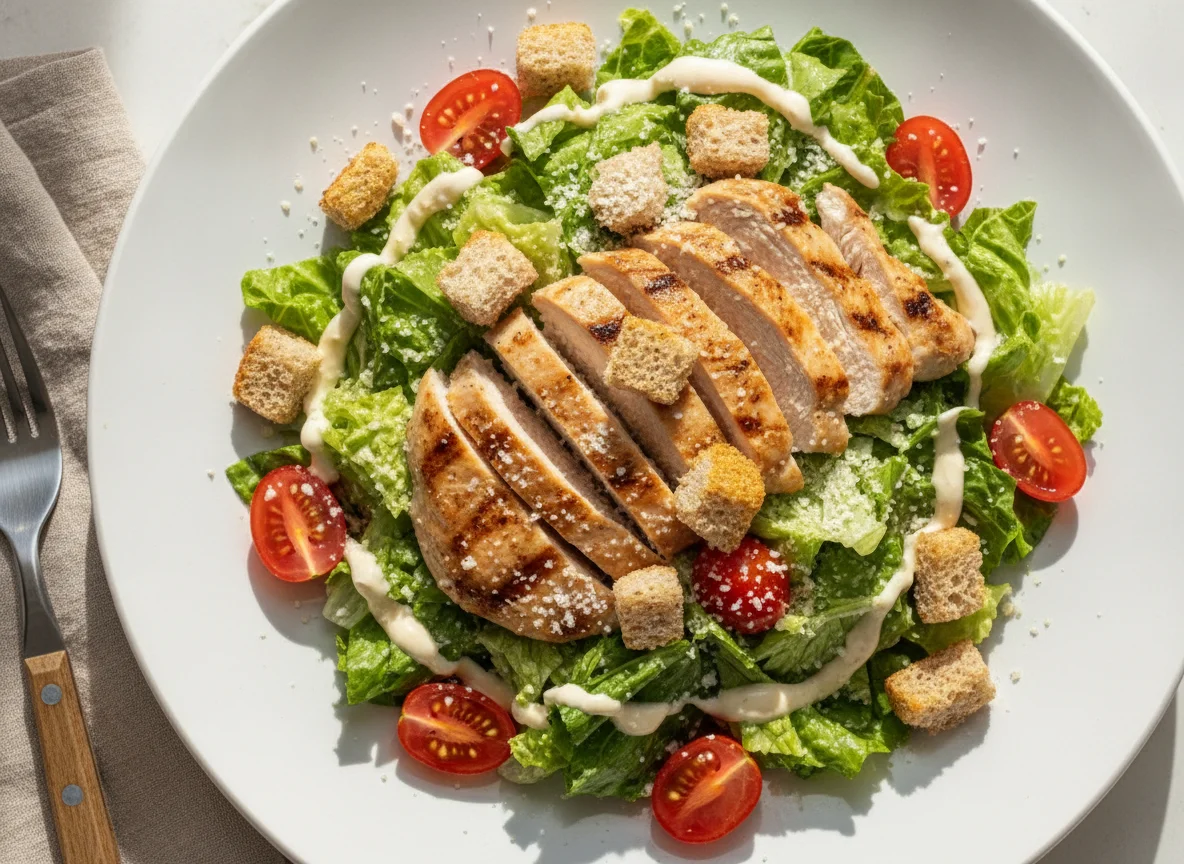 Salada Caesar com Frango e Tomate Cereja photo