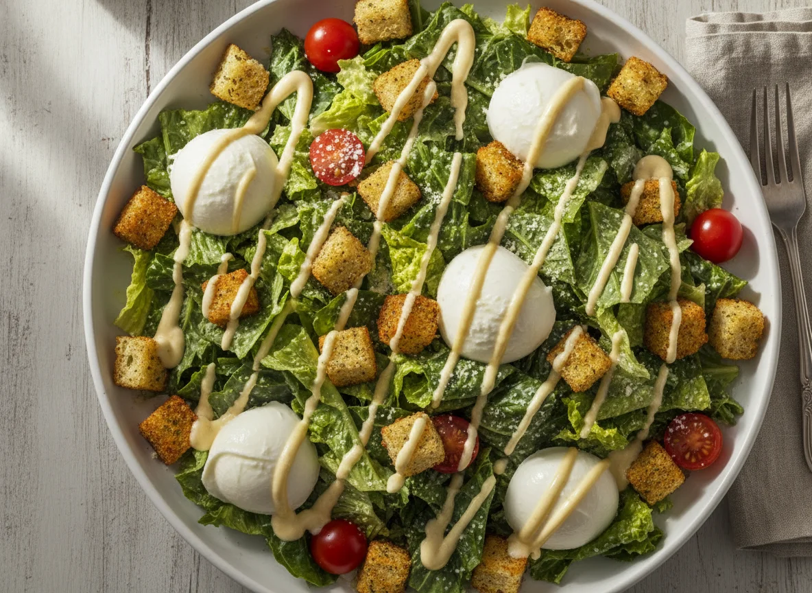 Salada Caesar com Mussarela de Búfala photo