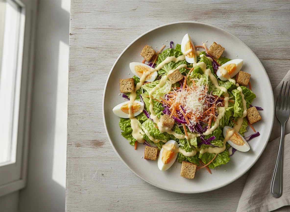 Salada Caesar com Ovo e Cenoura photo