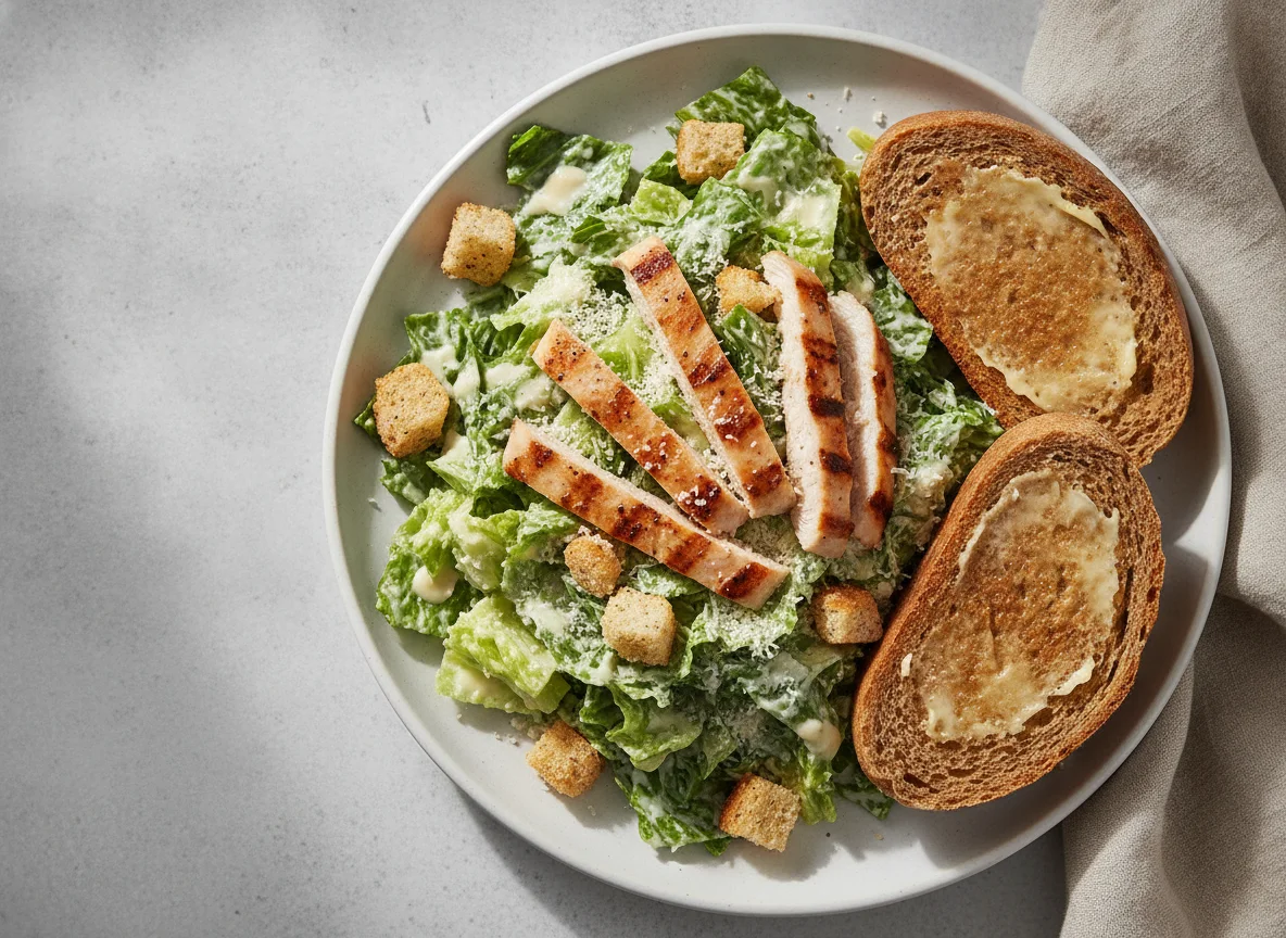 Salada Caesar com Pão Australiano photo
