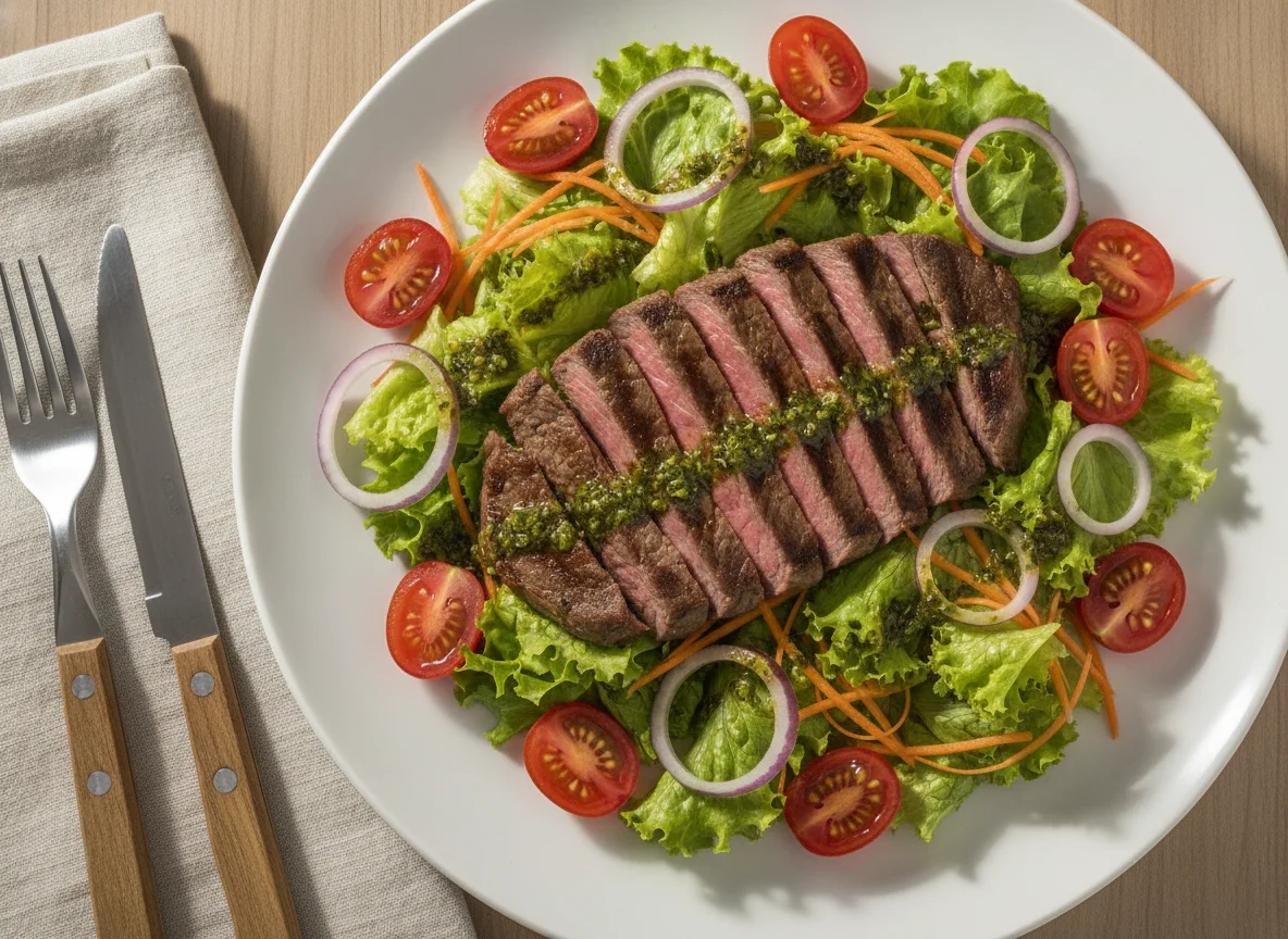 Salada com Bife de Carne Bovina photo