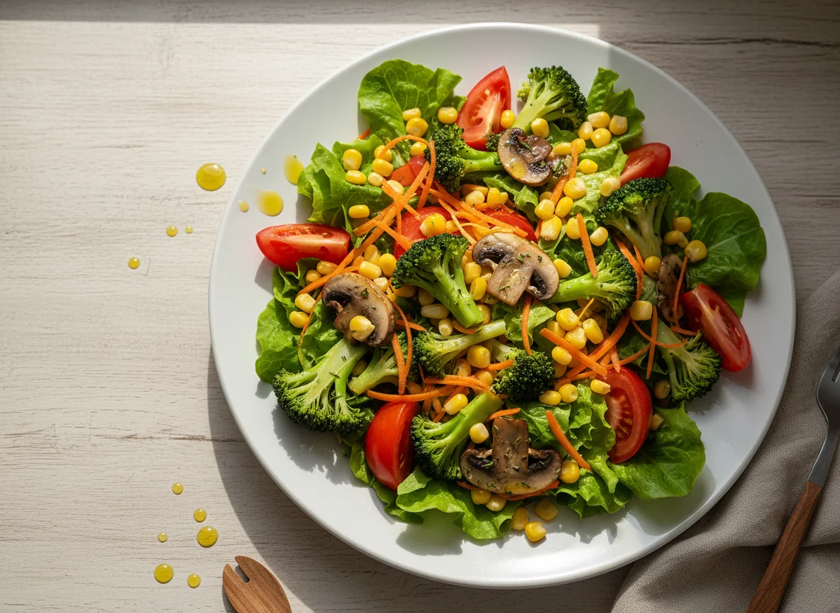 Salada com Brócolis e Cogumelos photo