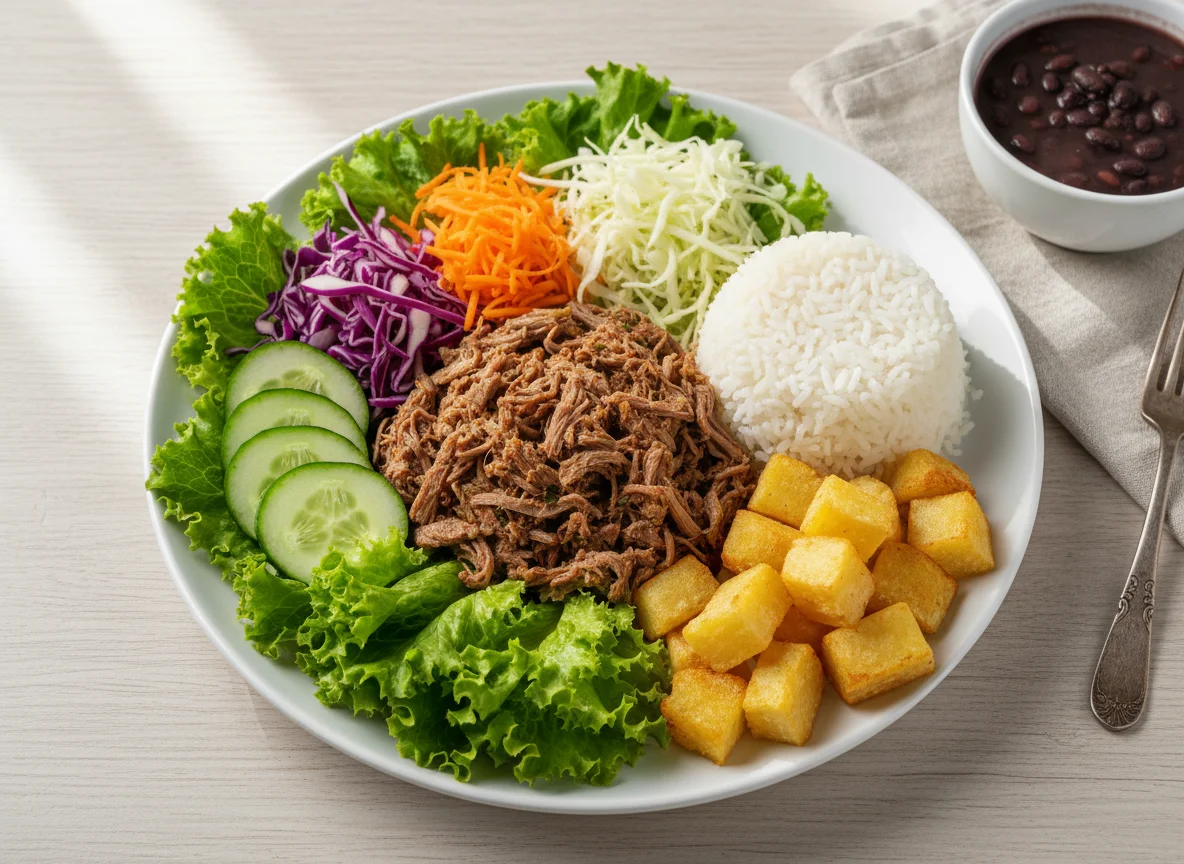 Salada com Carne e Acompanhamentos photo