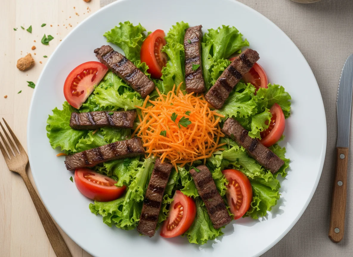 Salada com Carne Grelhada photo