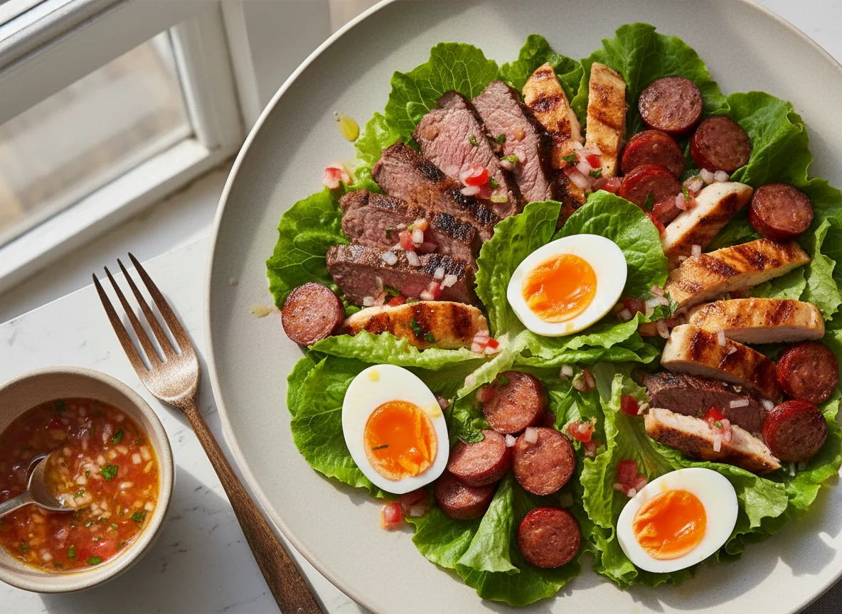 Salada com Carnes e Ovos photo