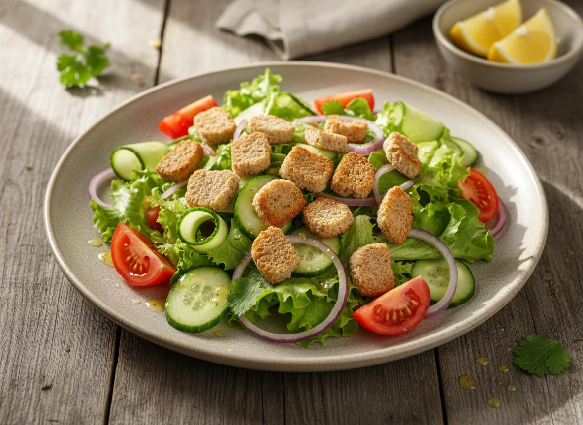 Salada com Croutons e Vegetais photo