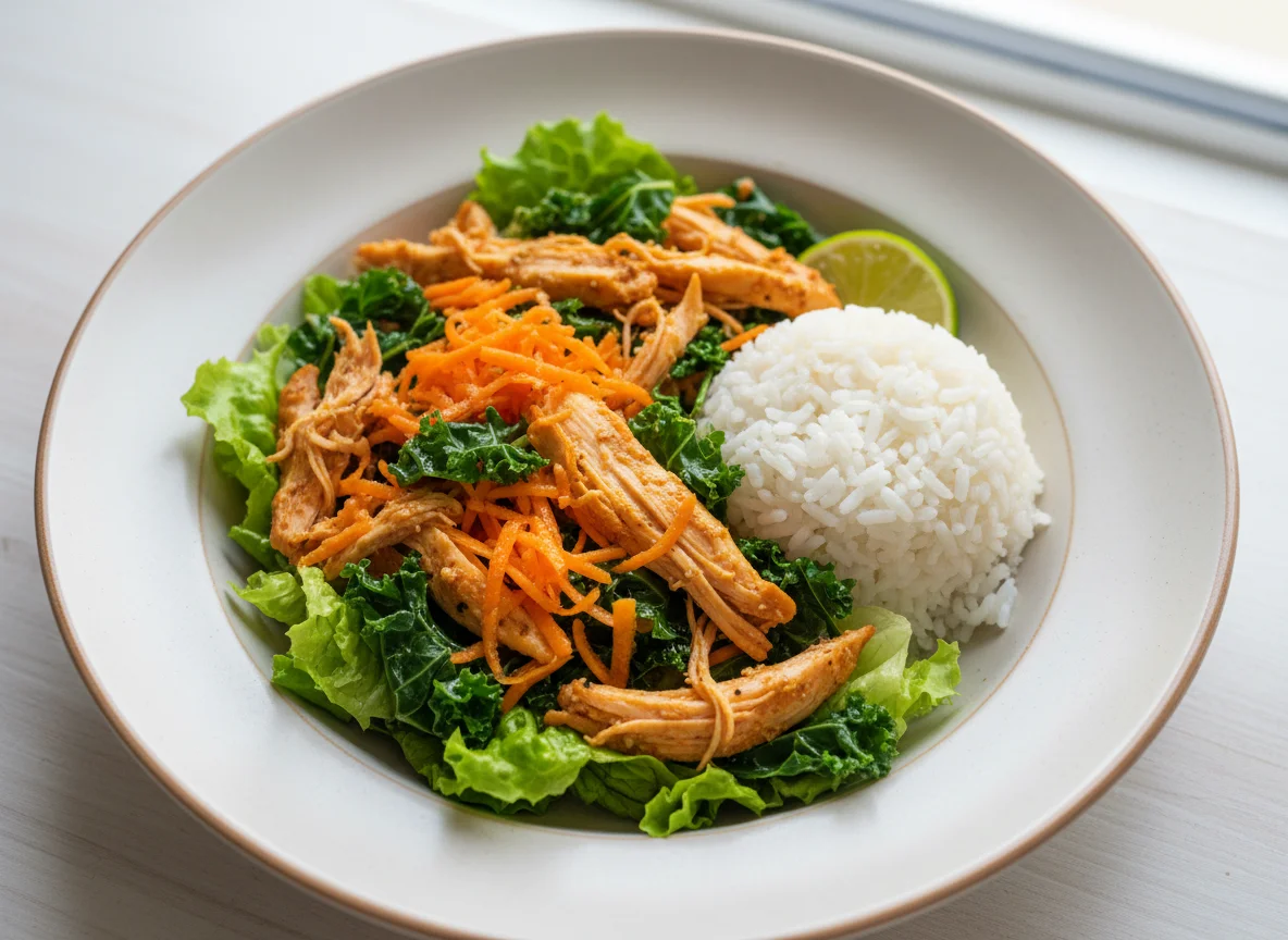 Salada com frango e arroz photo