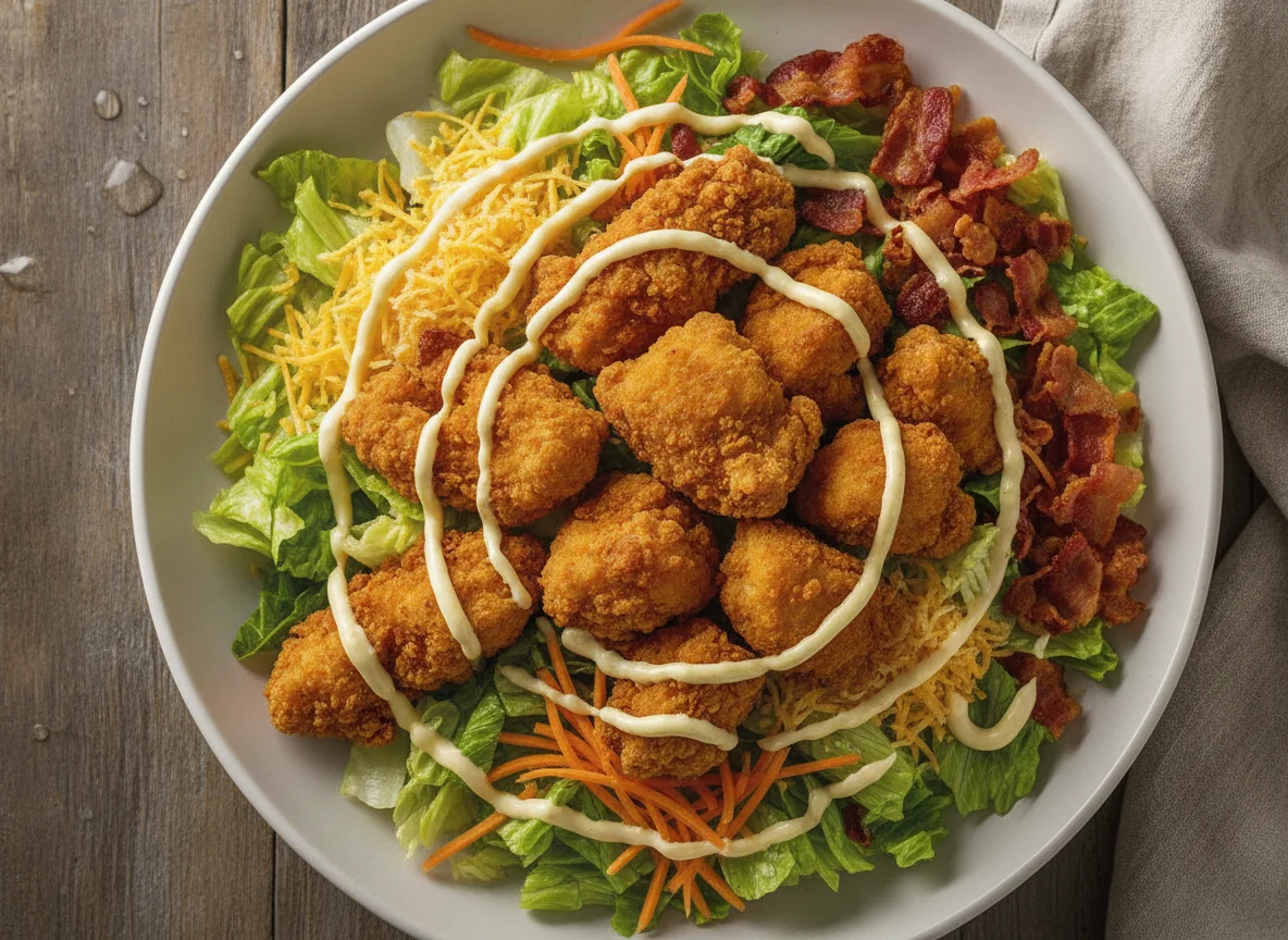 Salada com Frango Frito e Bacon photo