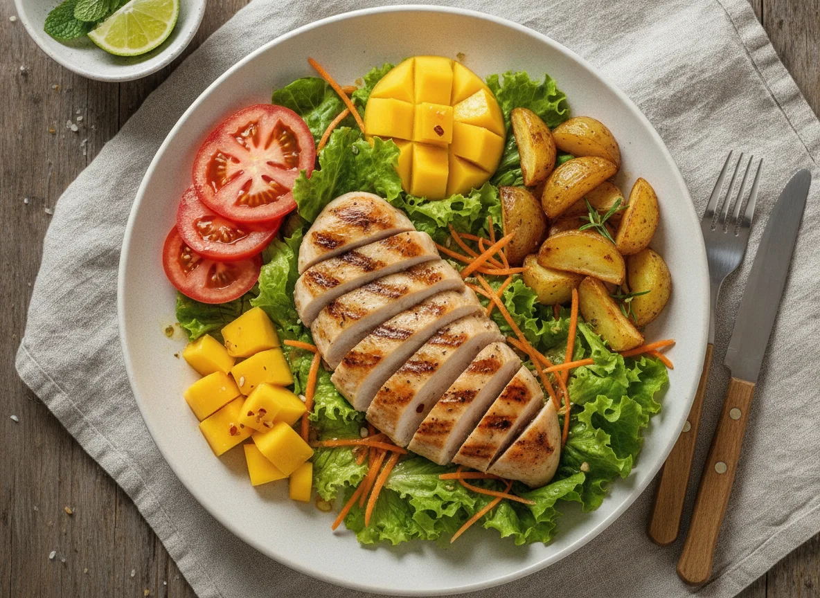 Salada com Frango Grelhado e Manga photo