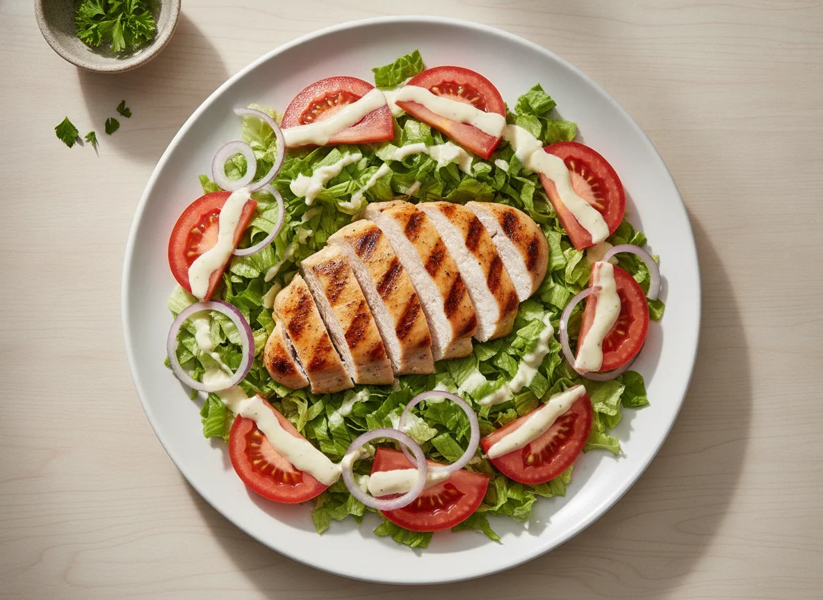 Salada com Frango Grelhado e Molho Branco photo