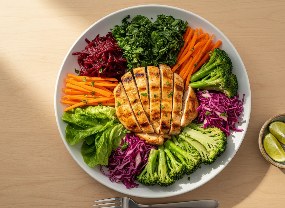 Salada com frango grelhado photo