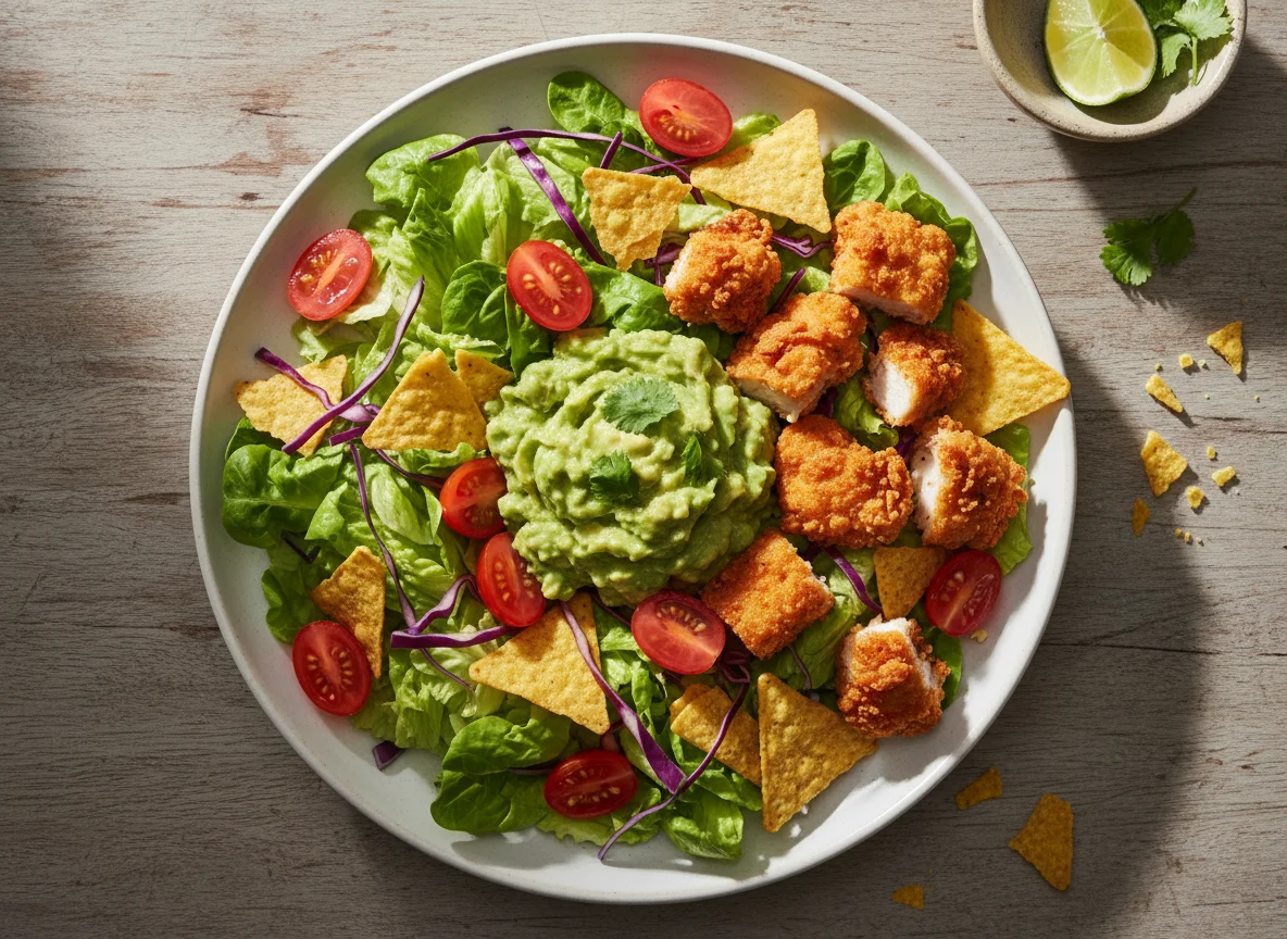 Salada com Guacamole e Frango Crocante photo