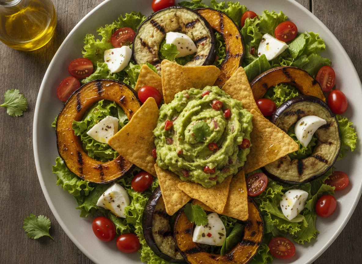 Salada com Guacamole e Tortilhas photo