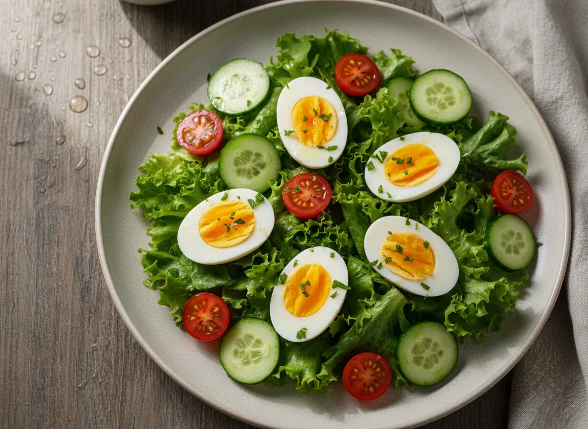 Salada com ovo cozido photo