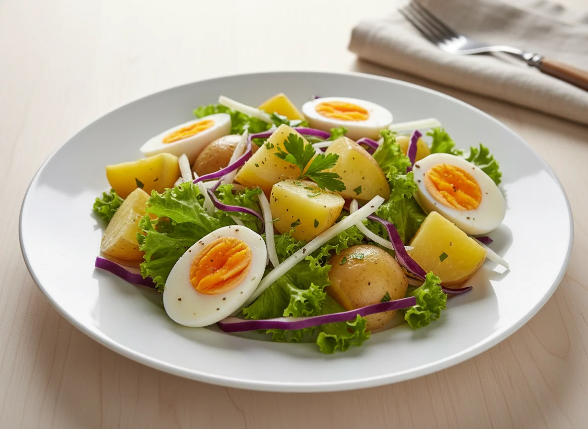 Salada com ovo e batata photo