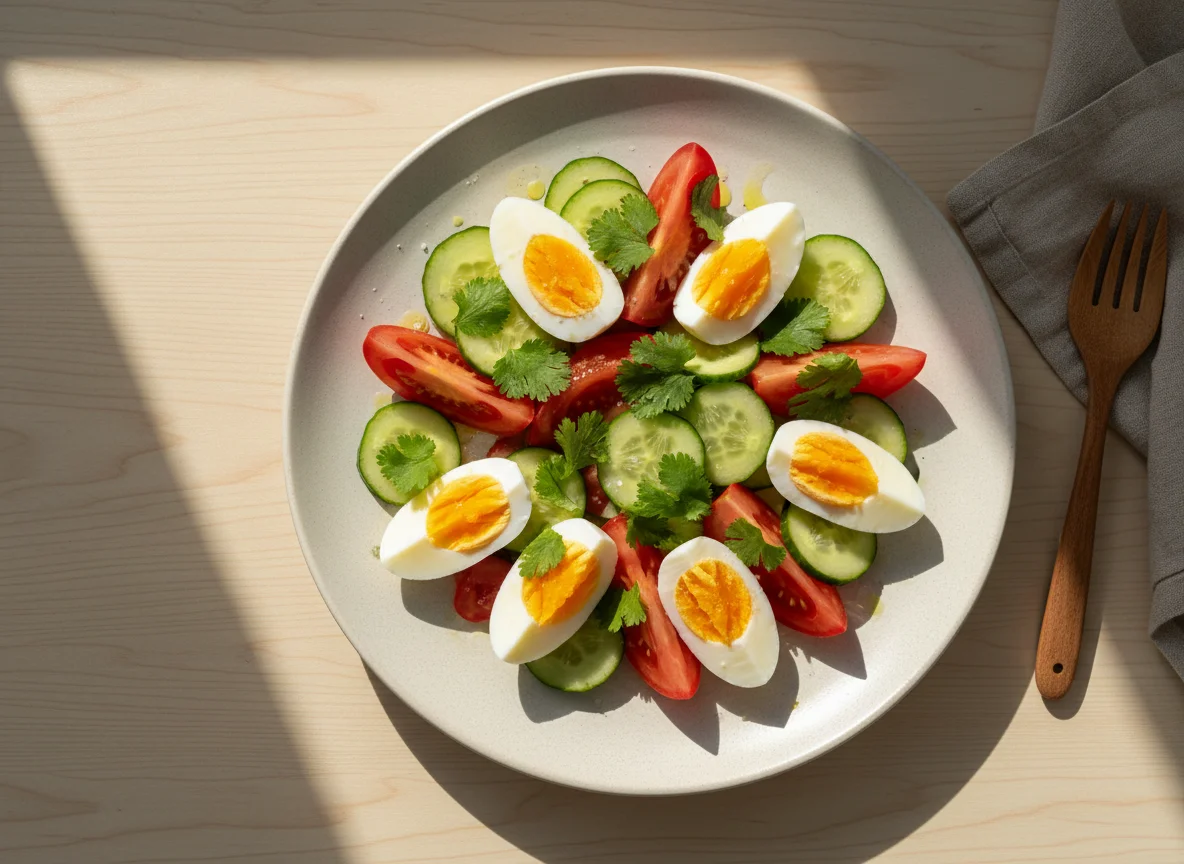 Salada com ovos cozidos photo