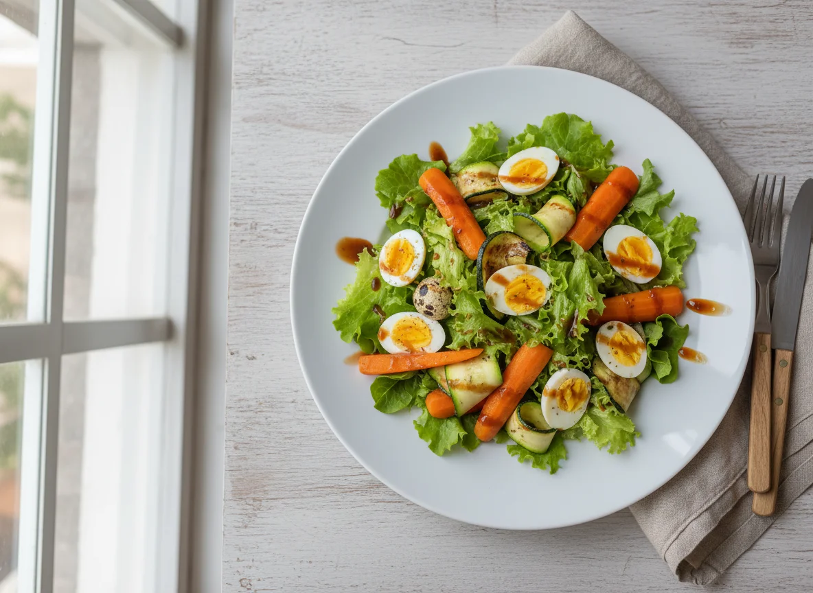 Salada com ovos de codorna photo