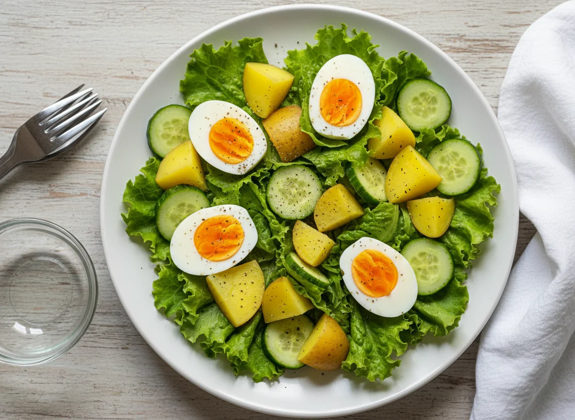 Salada com ovos e batatas photo