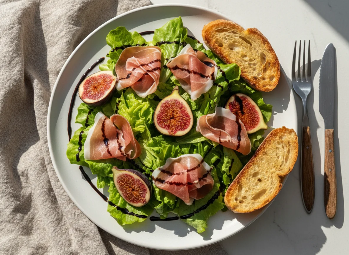 Salada com Presunto Cru e Figo photo
