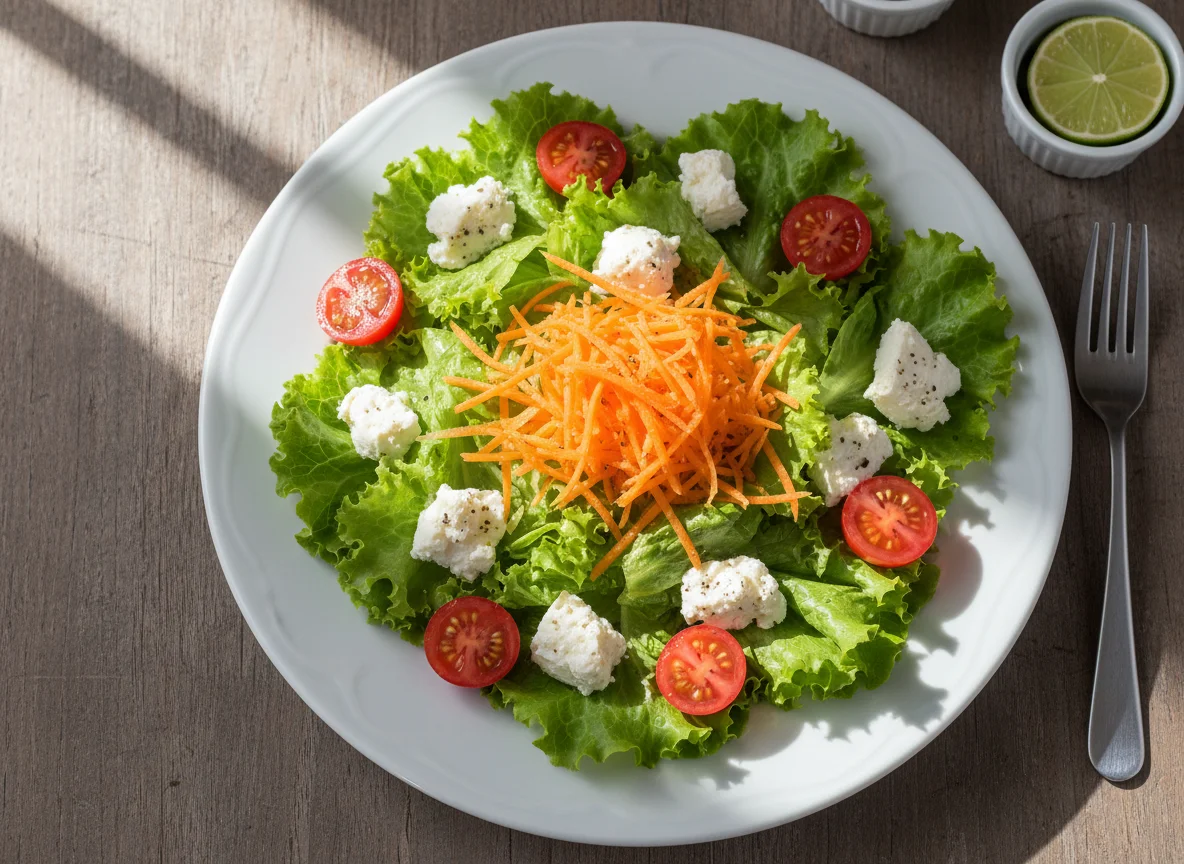 Salada com queijo e tomate cereja photo