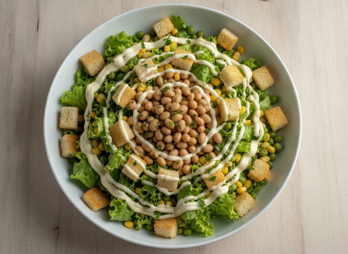 Salada com Soja e Croutons photo