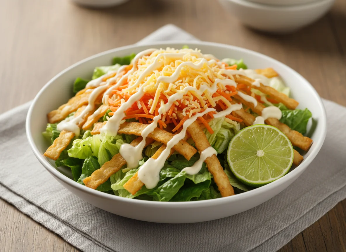 Salada com Tortilha e Molho photo