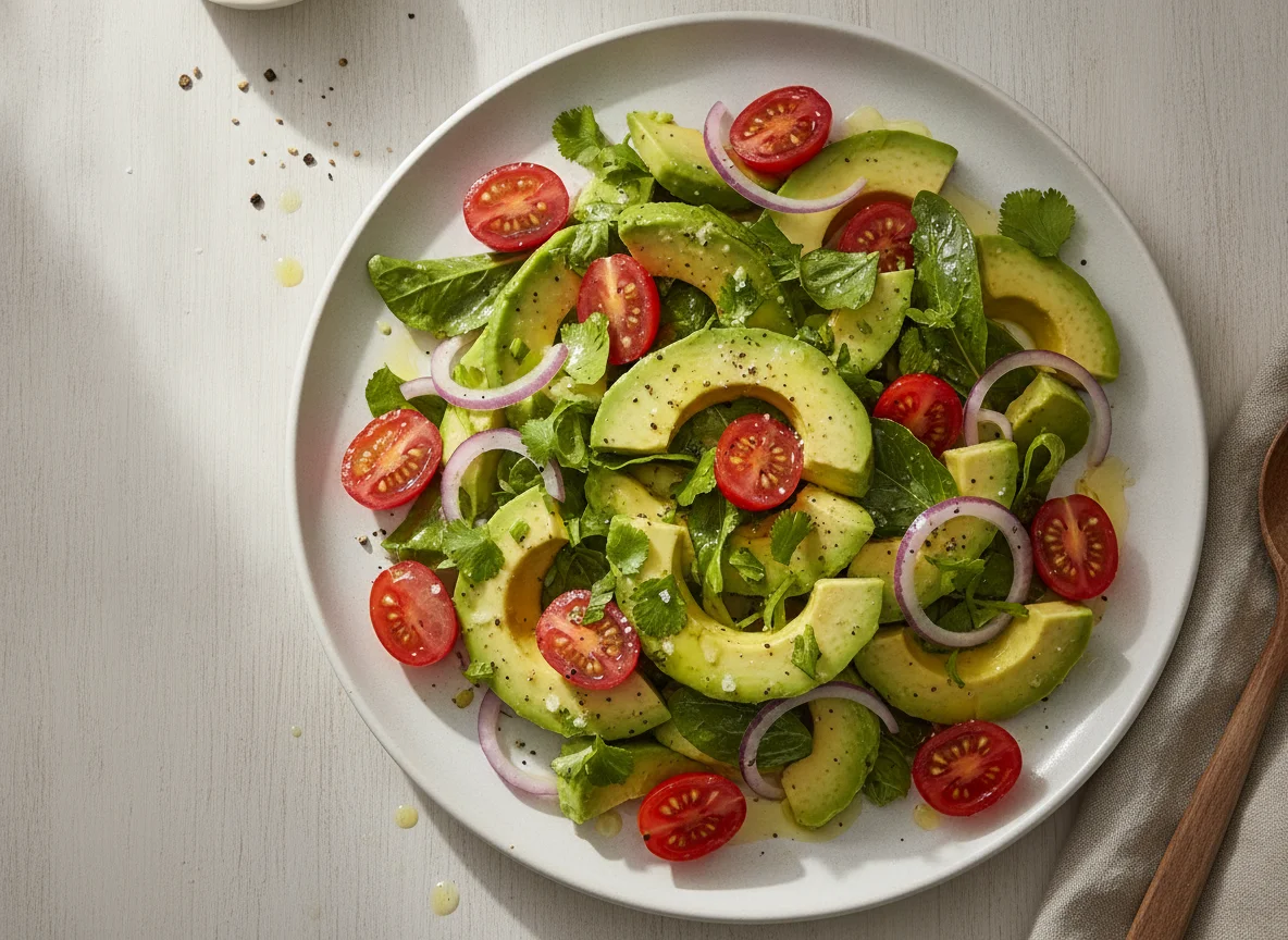 Salada de Abacate com Tomate e Cebola photo
