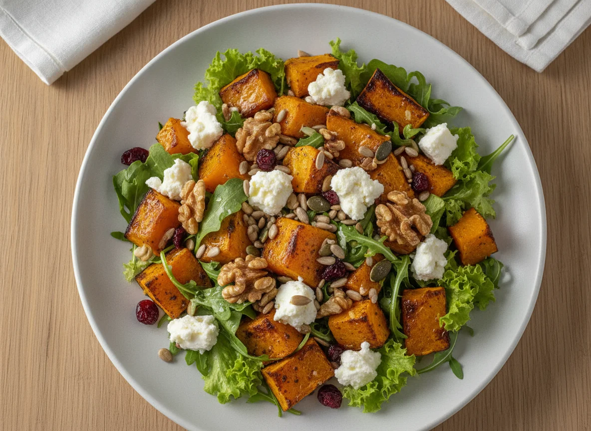 Salada de Abóbora Assada com Queijo Feta e Nozes photo