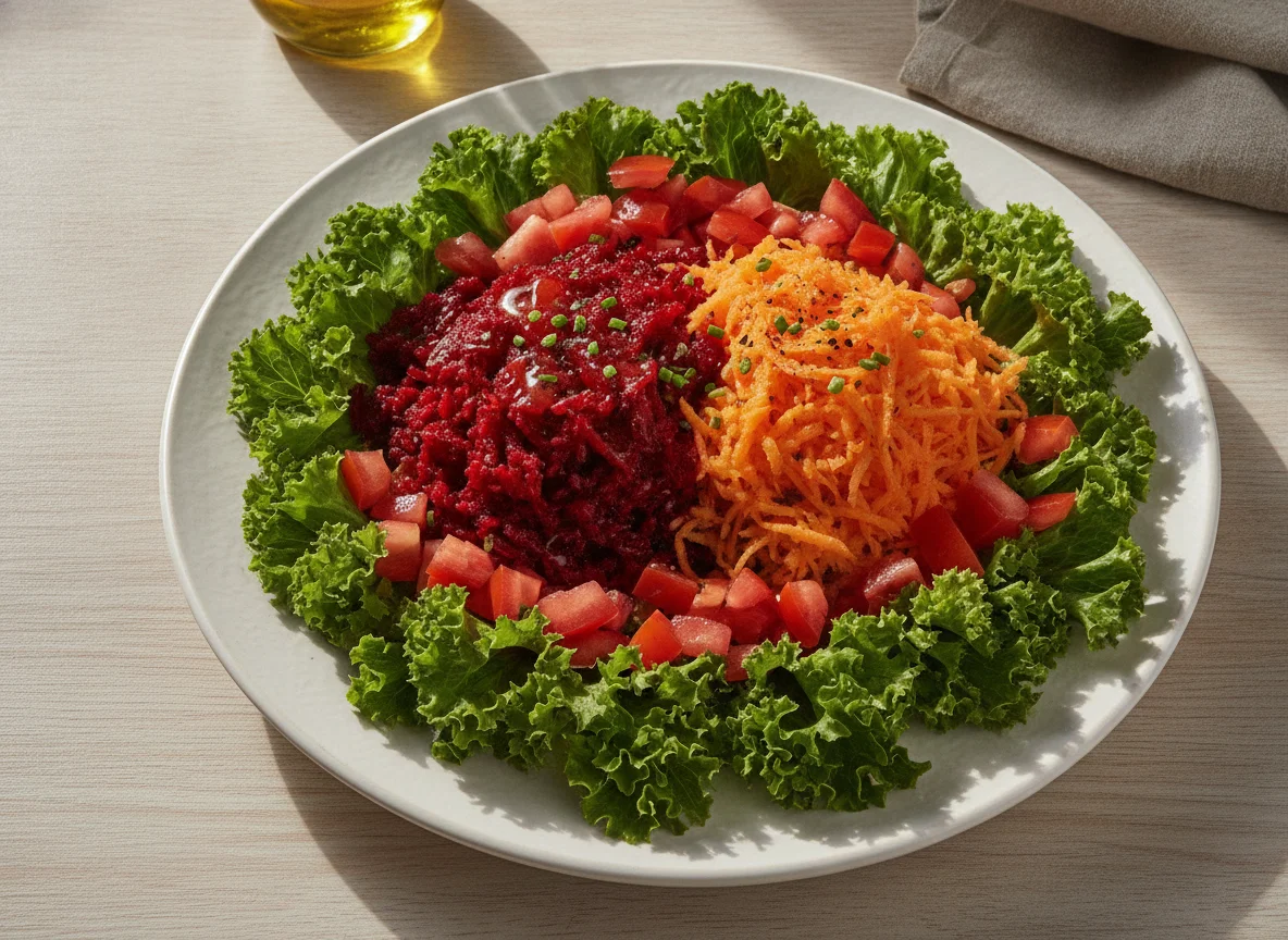 Salada de Alface, Beterraba e Cenoura photo
