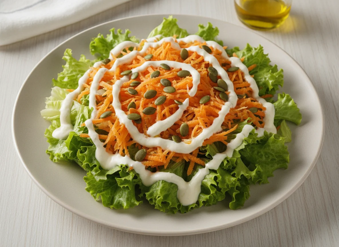 Salada de Alface, Cenoura e Sementes de Abóbora photo