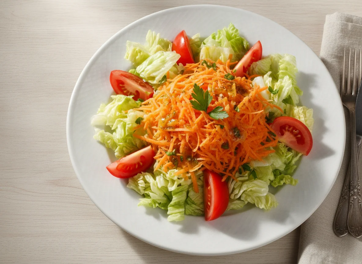 Salada de Alface, Cenoura e Tomate photo