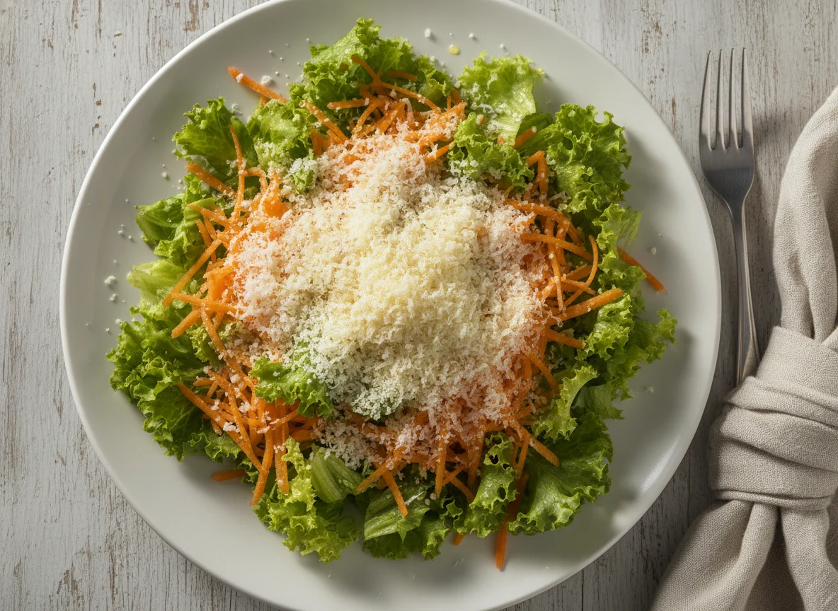 Salada de Alface com Cenoura e Queijo Parmesão photo