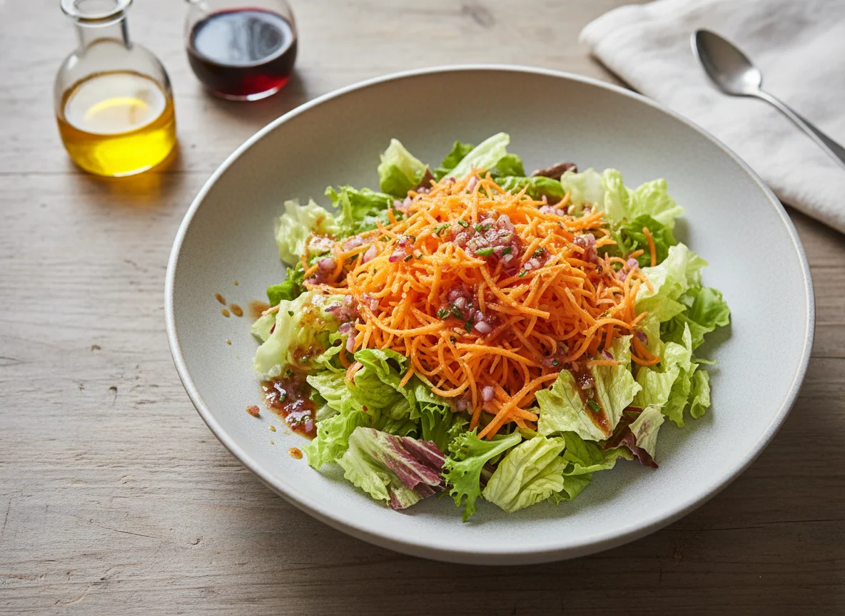 Salada de alface com cenoura photo