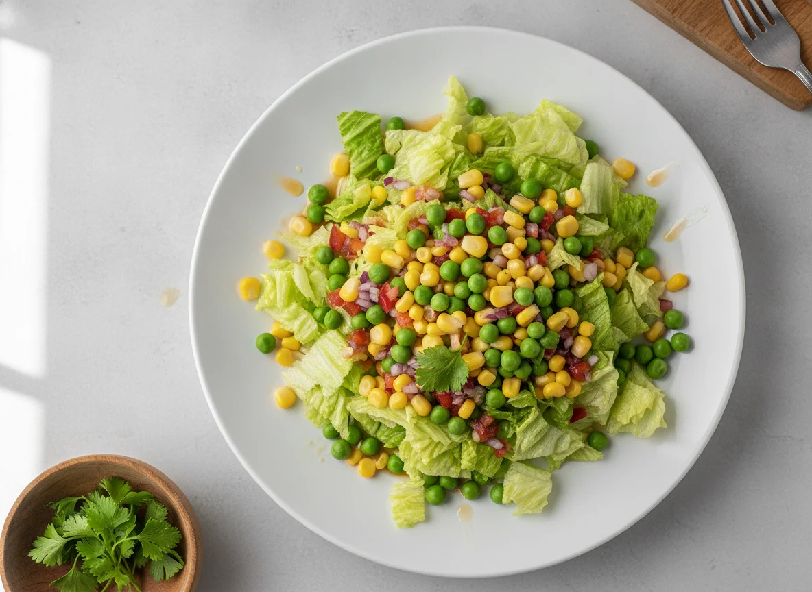 Salada de Alface com Milho e Ervilha photo