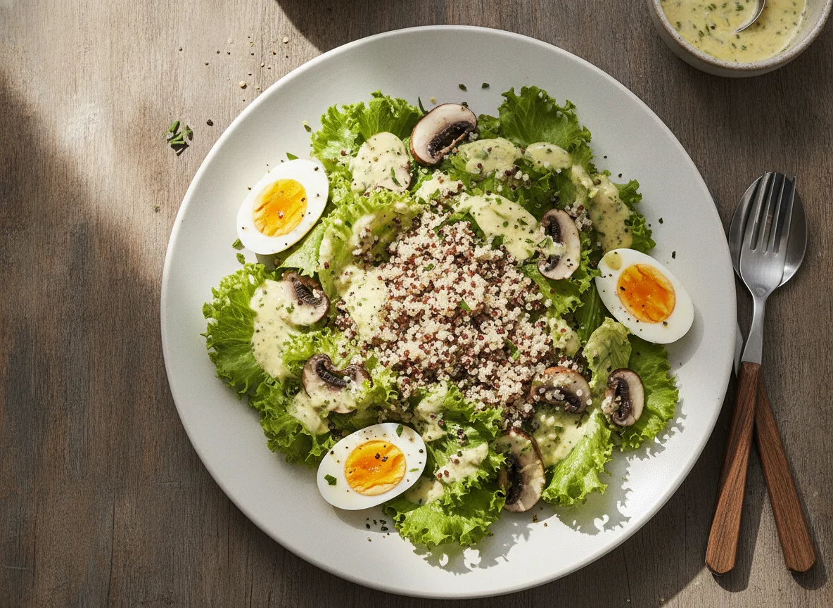 Salada de Alface com Ovo e Quinoa photo
