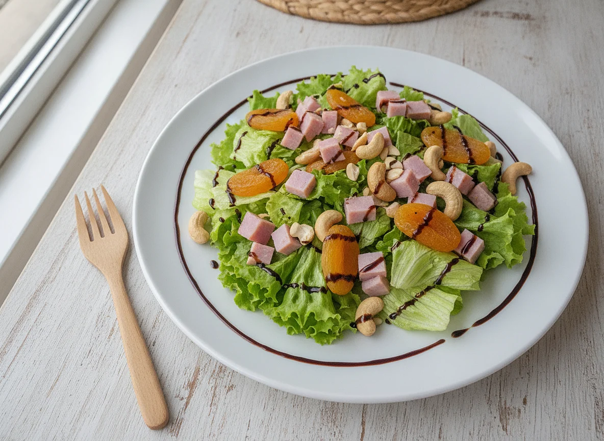 Salada de Alface com Presunto e Damasco photo