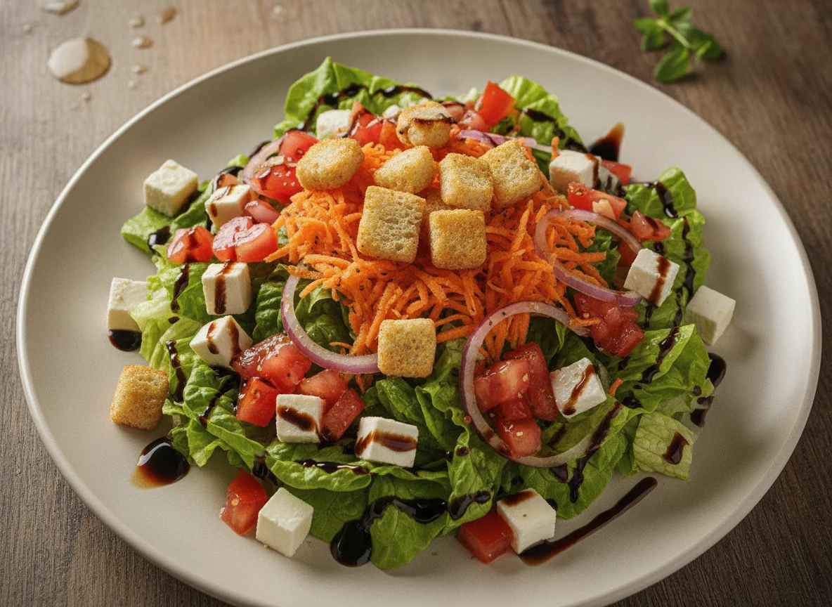 Salada de Alface com Vinagrete e Queijo photo
