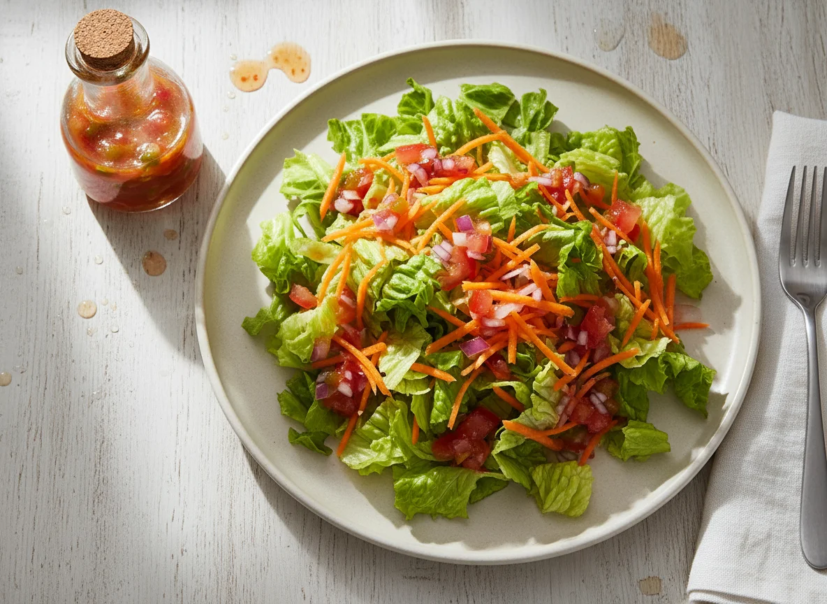 Salada de alface e cenoura photo