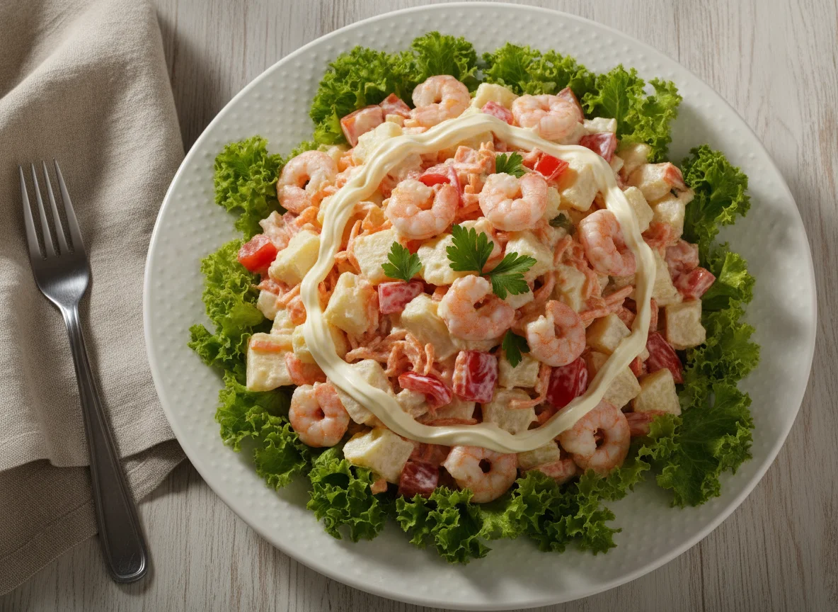Salada de Alface e Salpicão de Camarão photo