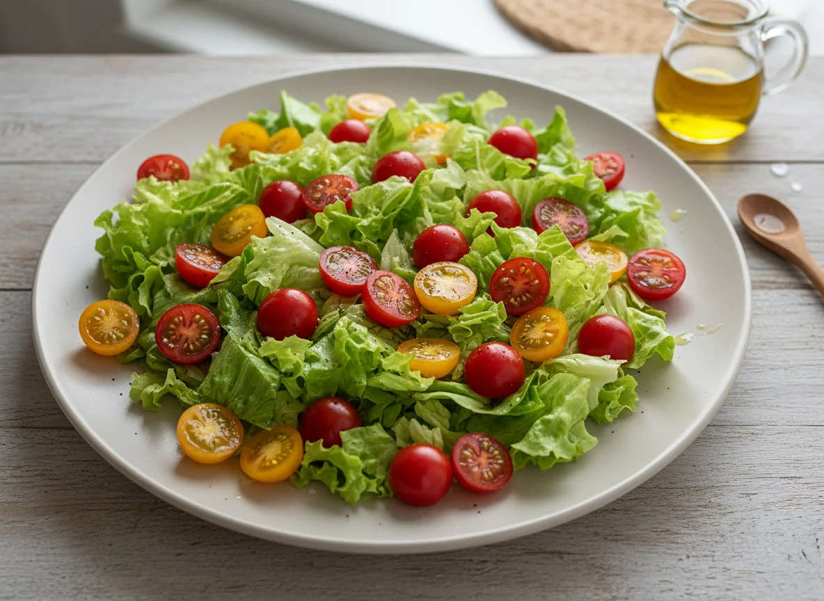 Salada de alface e tomate cereja photo
