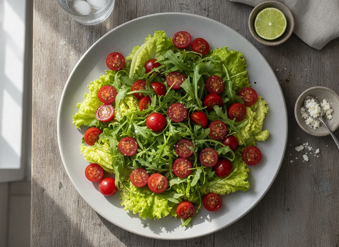 Salada de Alface, Rúcula e Tomate Cereja photo
