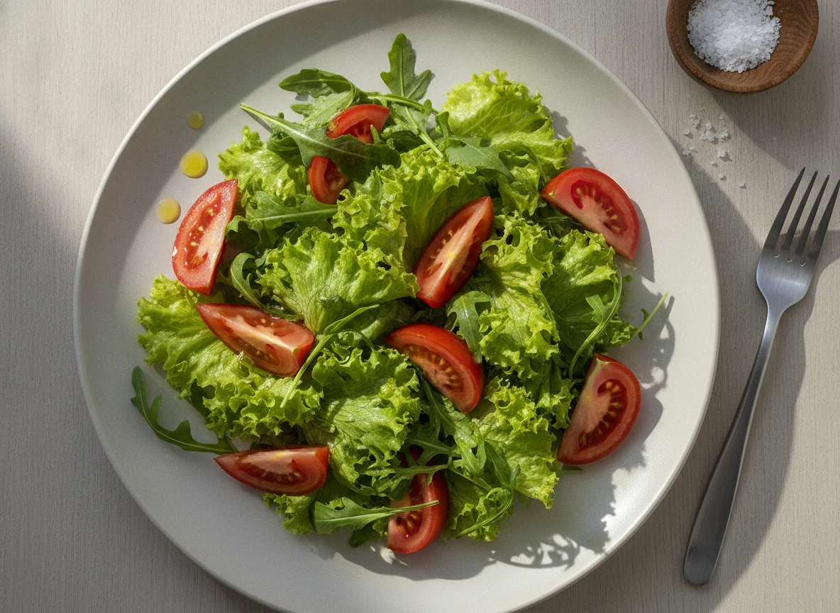 Salada de Alface, Rúcula e Tomate photo