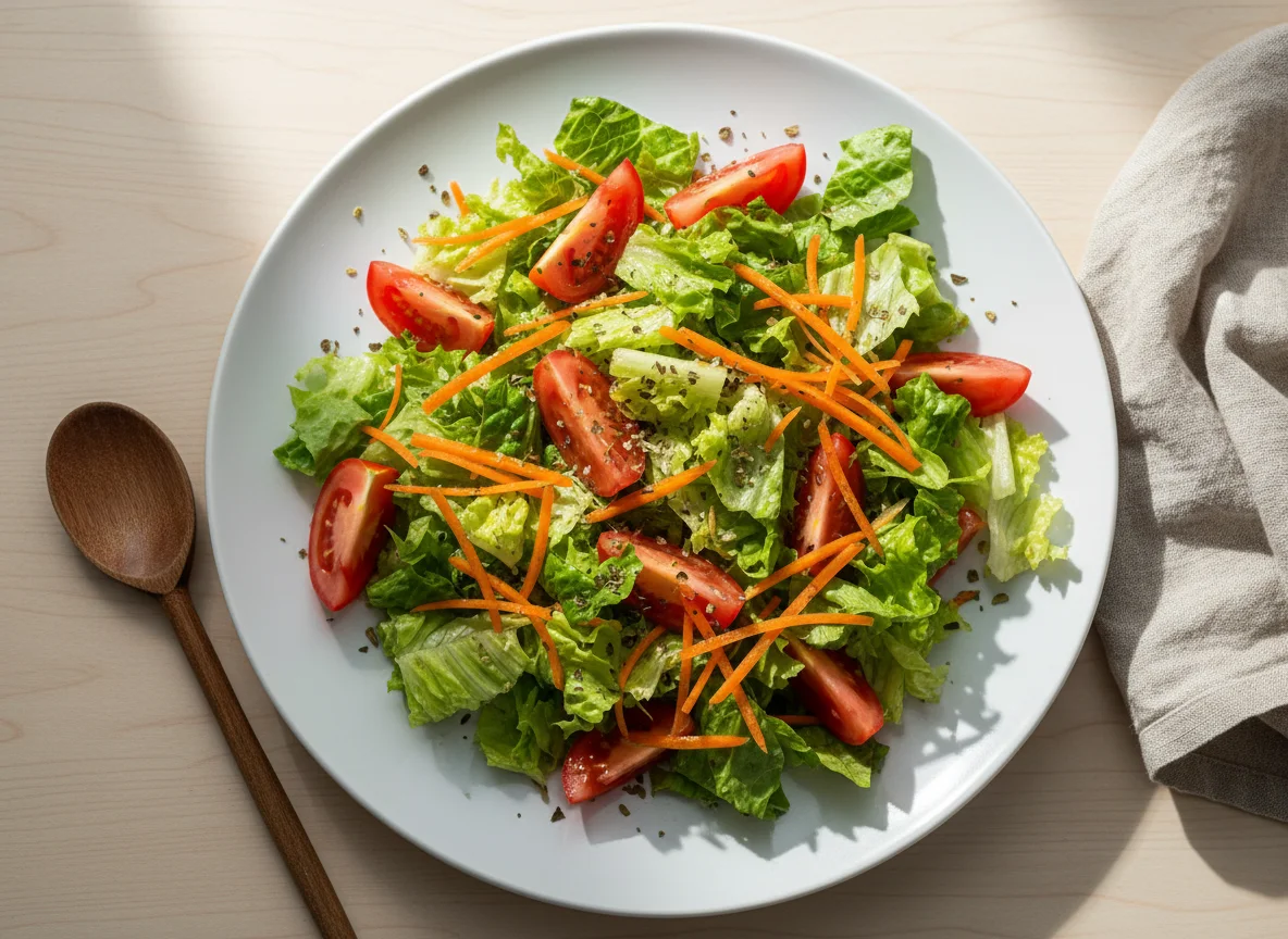 Salada de alface, tomate e cenoura photo