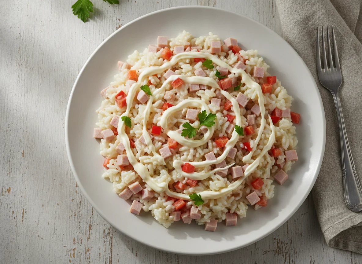 Salada de Arroz com Fiambre e Legumes photo