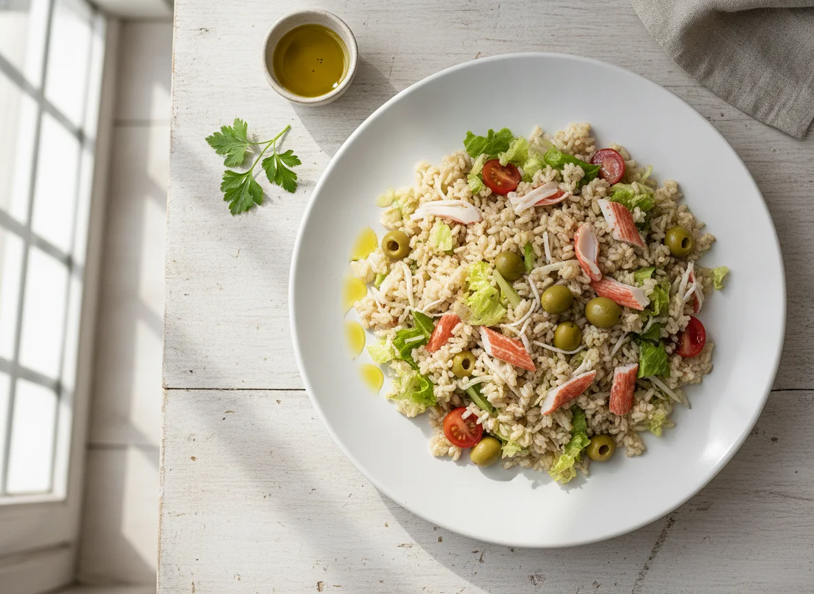 Salada de Arroz Integral com Kani-Kama photo