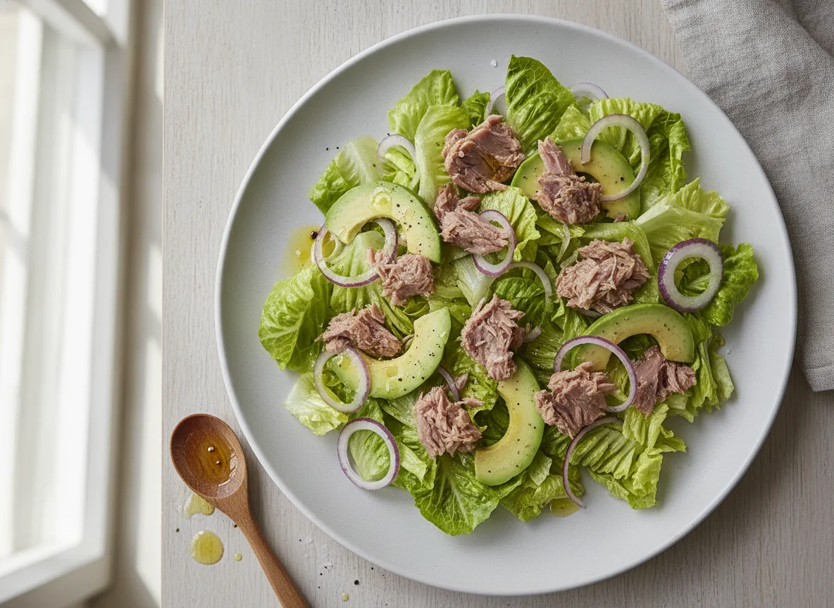 Salada de Atum com Alface e Cebola Roxa photo