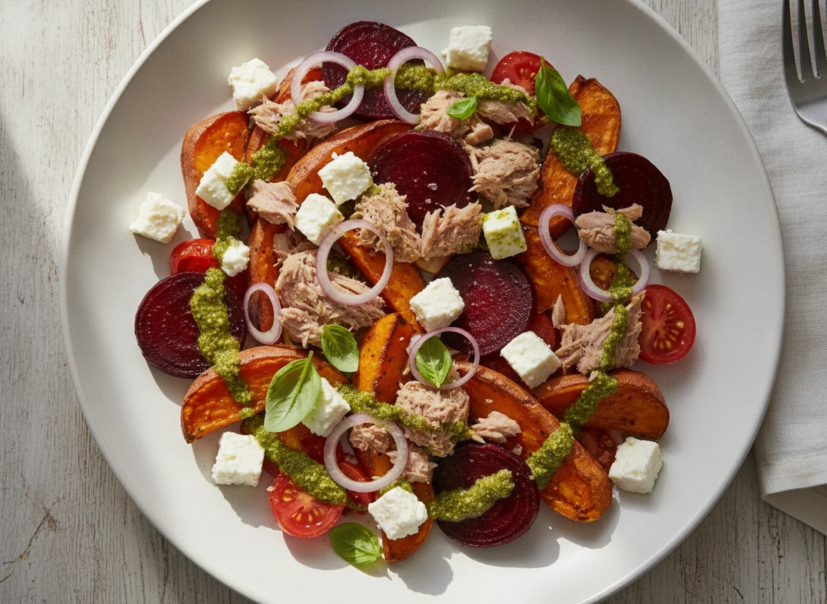 Salada de Atum com Batata Doce e Beterraba photo
