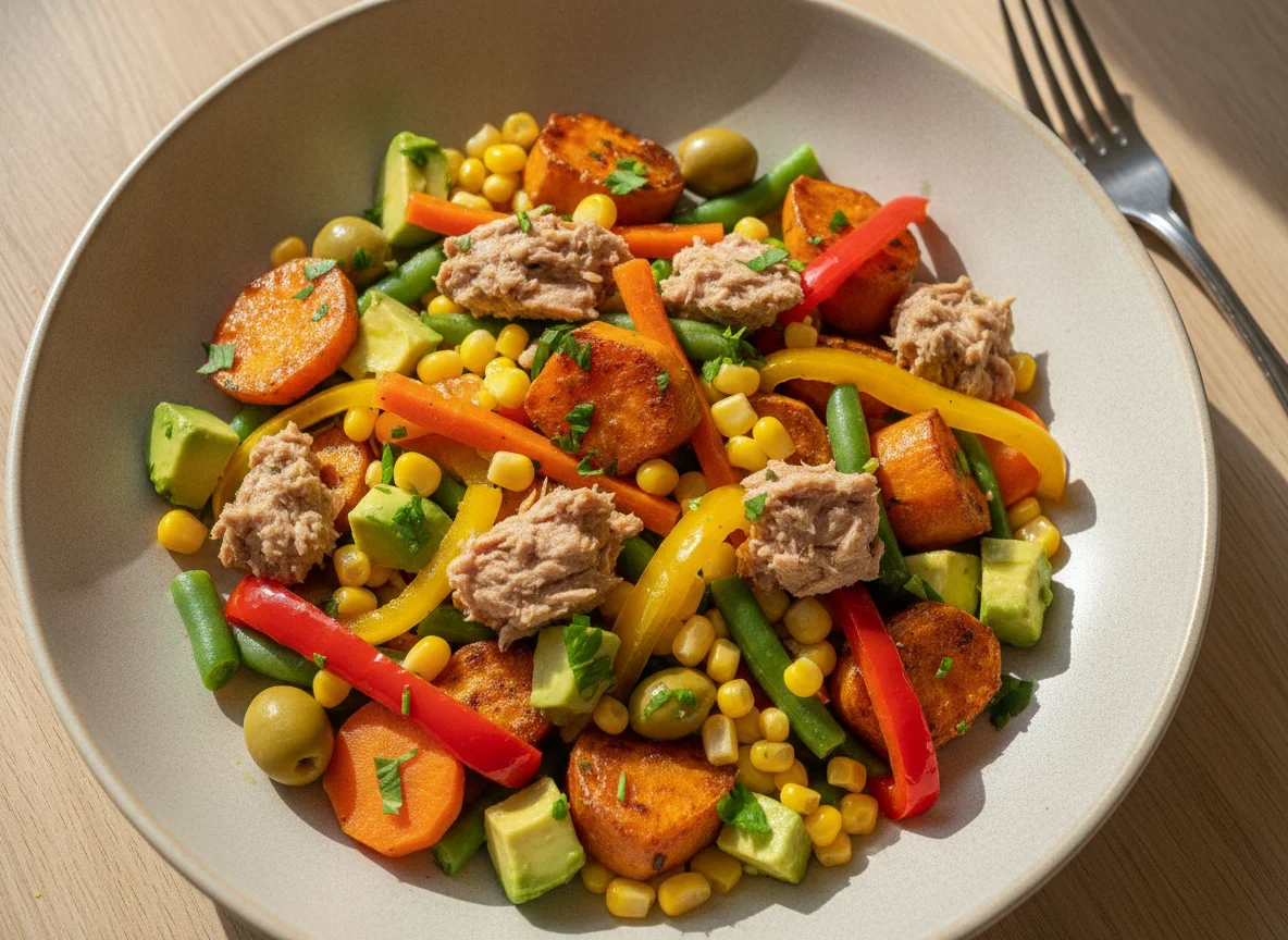 Salada de Atum com Batata Doce e Vegetais photo